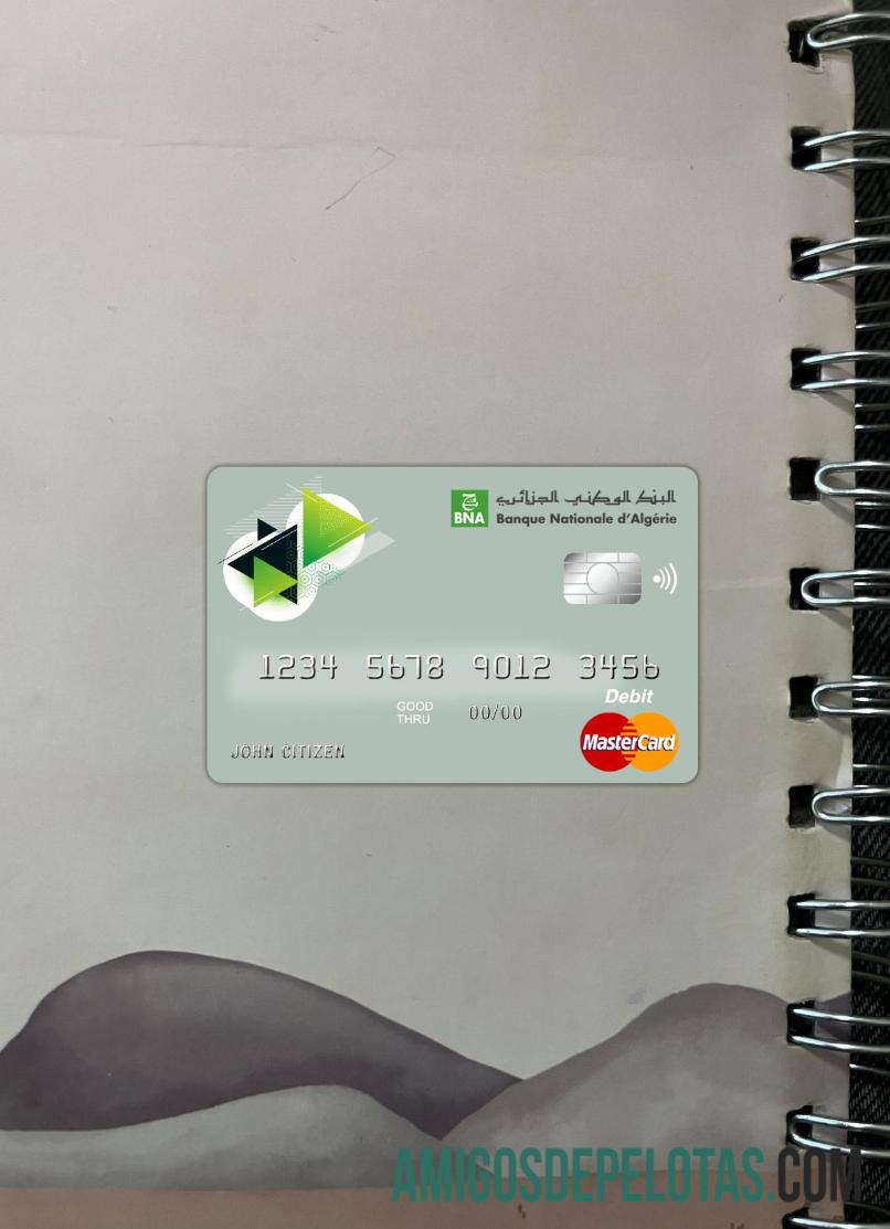Argélia Banque Nationale D'Algérie (BNA) Banco Mastercard Photolook Front amostra